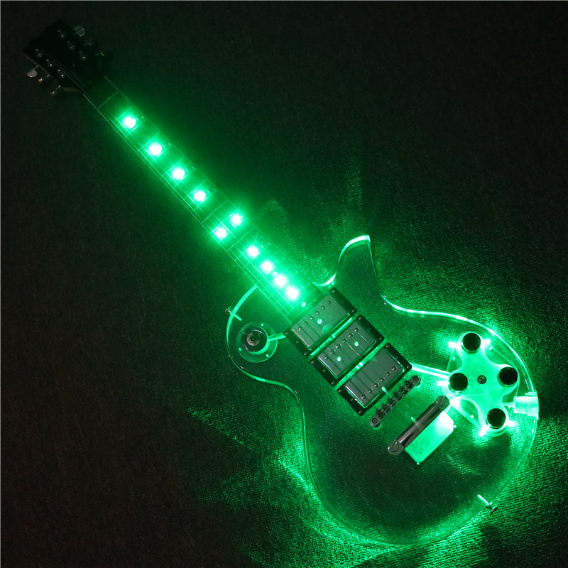 LP Style Acrylic Body Electric Guitar (PLP-001, LED Light)