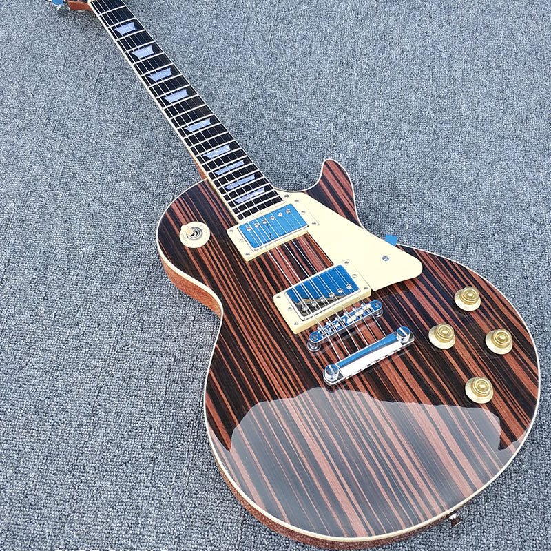 LP Standard Style Electric Guitar with Zebrawood Maple Veneer (YMZ-087)