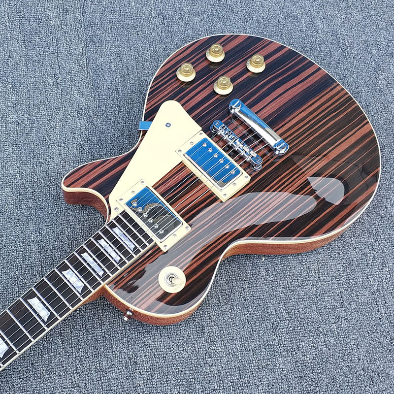 LP Standard Style Electric Guitar with Zebrawood Maple Veneer (YMZ-087)