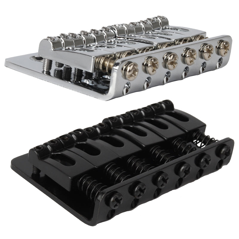 6 String 65MM Metal Fixed Hardtail Saddle Bridge Top Load Guitar Tailpiece