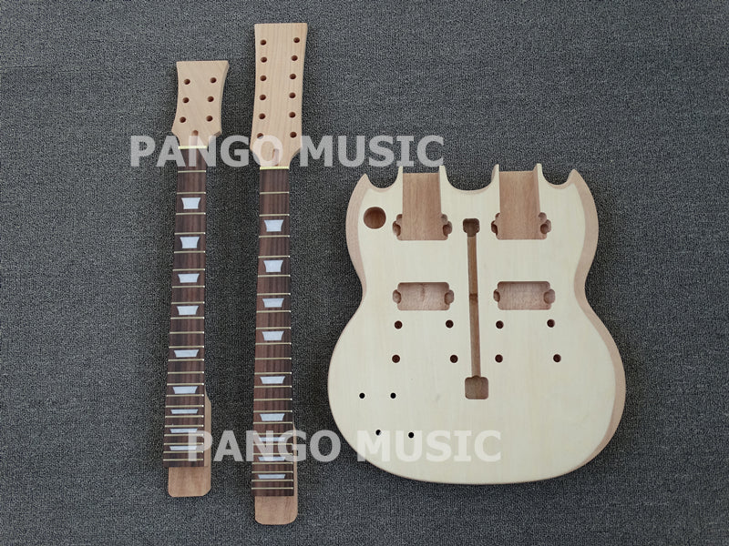 SG Style Left-Hand Double Neck DIY Electric Guitar Kit (PSG-100)