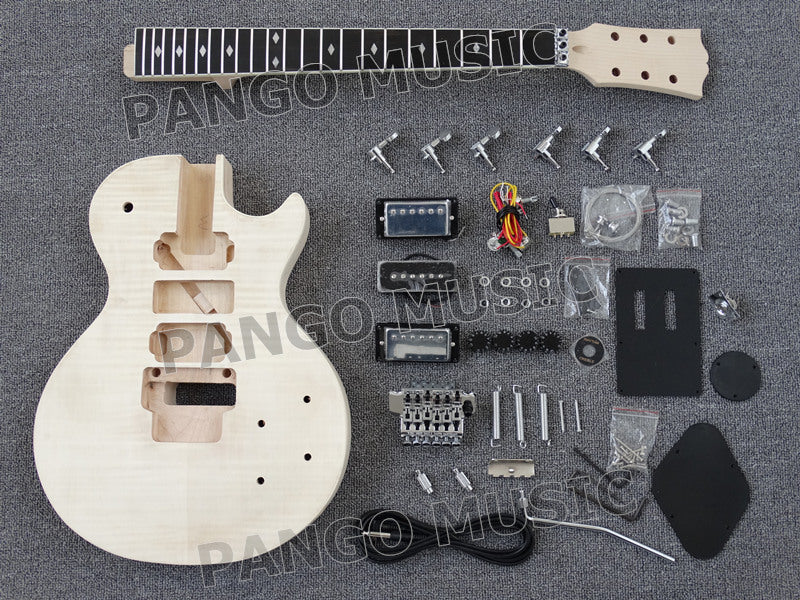 LP Style DIY Electric Guitar Kit with Flamed Maple Veneer(PLP-059)