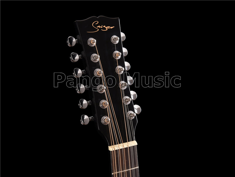 12 Strings Black Color Acoustic Guitar (PSR-087)
