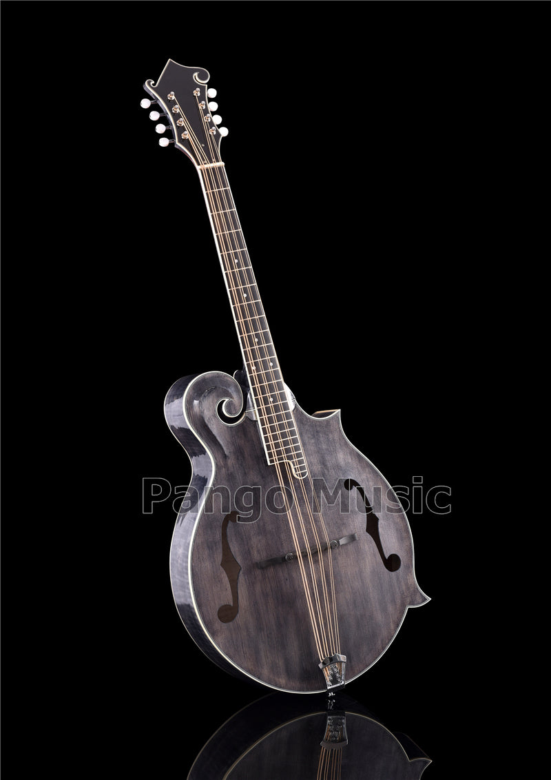 All-Solid Wood Handcrafted Dark Gray F-Style Mandocello (PMB-907)