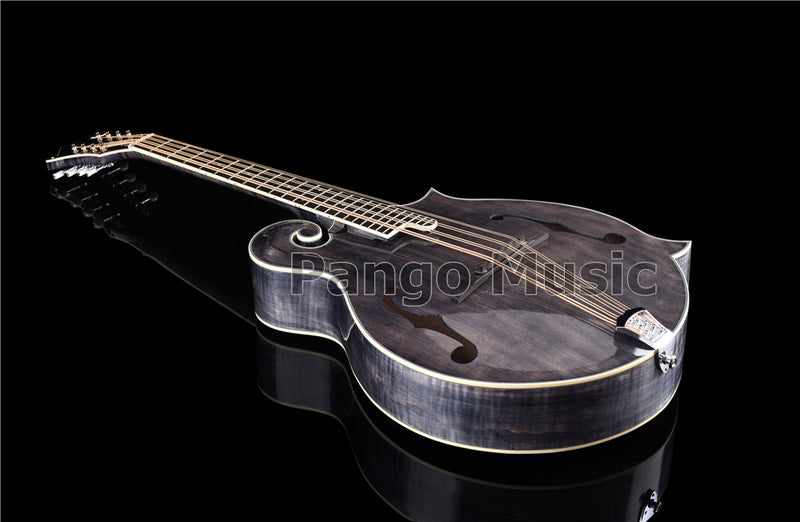 All-Solid Wood Handcrafted Dark Gray F-Style Mandocello (PMB-907)