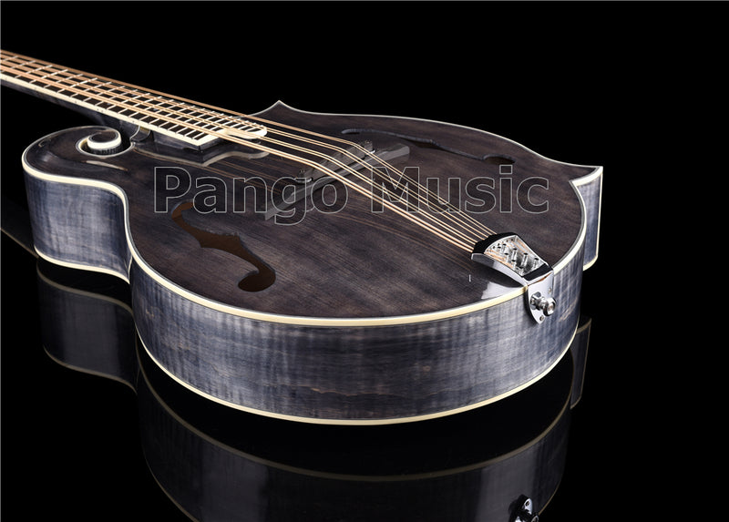 All-Solid Wood Handcrafted Dark Gray F-Style Mandocello (PMB-907)