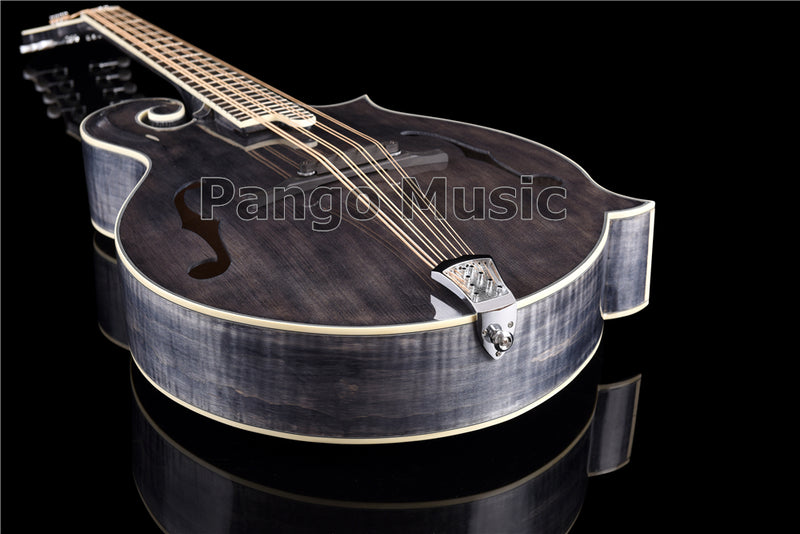 All-Solid Wood Handcrafted Dark Gray F-Style Mandocello (PMB-907)