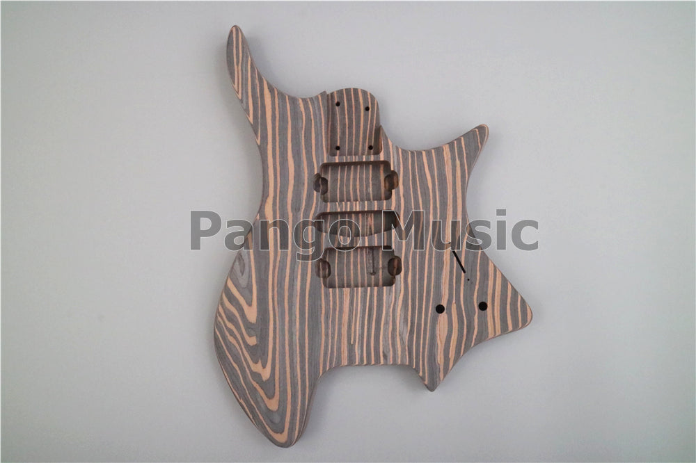 Headless / All Zebrawood DIY Electric Guitar Kit (ZQN-009)