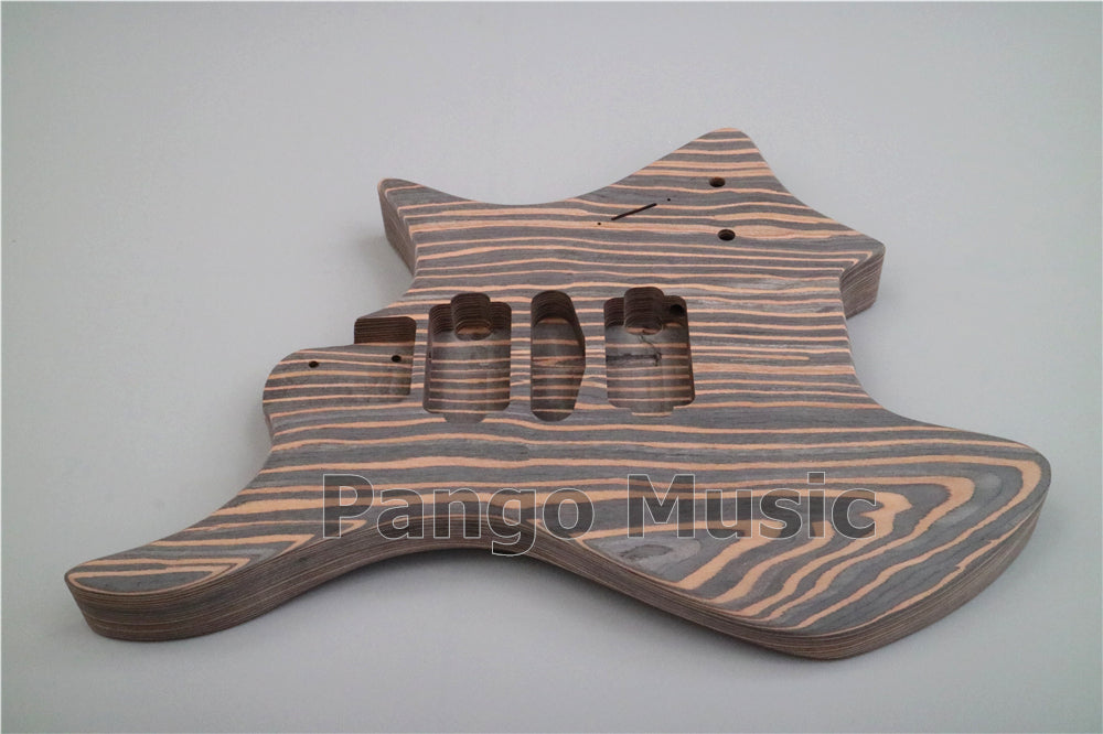 Headless / All Zebrawood DIY Electric Guitar Kit (ZQN-009)