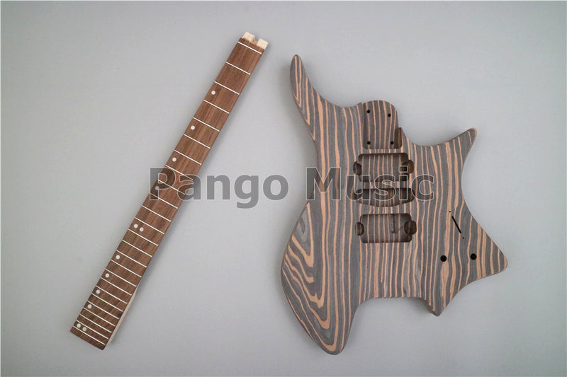 Headless / Zebrawood Body DIY Electric Guitar Kit (ZQN-001)