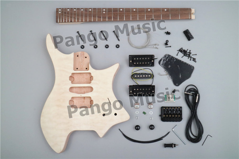 Headless DIY Electric Guitar Kit with Quilted Maple Top (ZQN-007