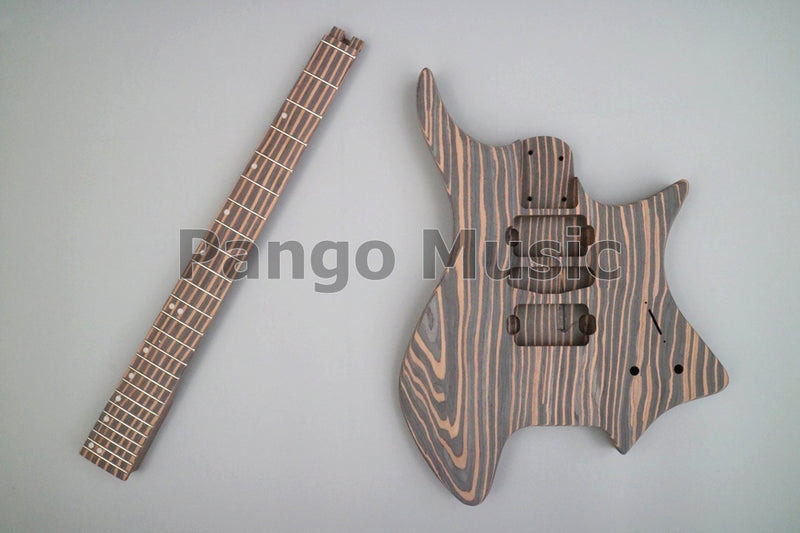 Headless / All Zebrawood DIY Electric Guitar Kit (ZQN-009)