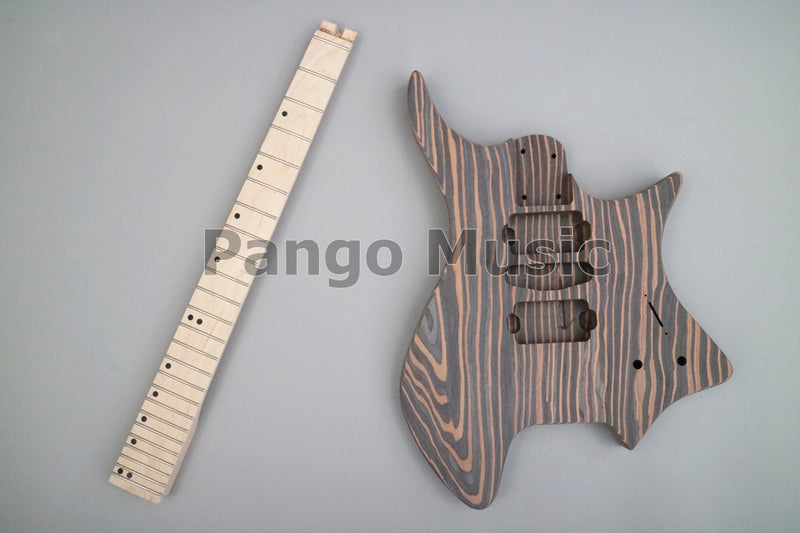 Headless / Zebrawood Body DIY Electric Guitar Kit (ZQN-002)