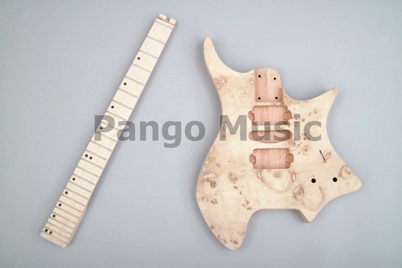 Headless DIY Electric Guitar Kit with Burl Maple Veneer (ZQN-015)