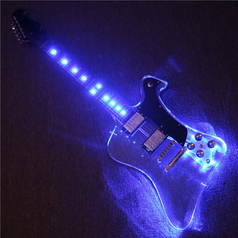 Firebird Style Acrylic Body LED Light Electric Guitar (PFB-001)