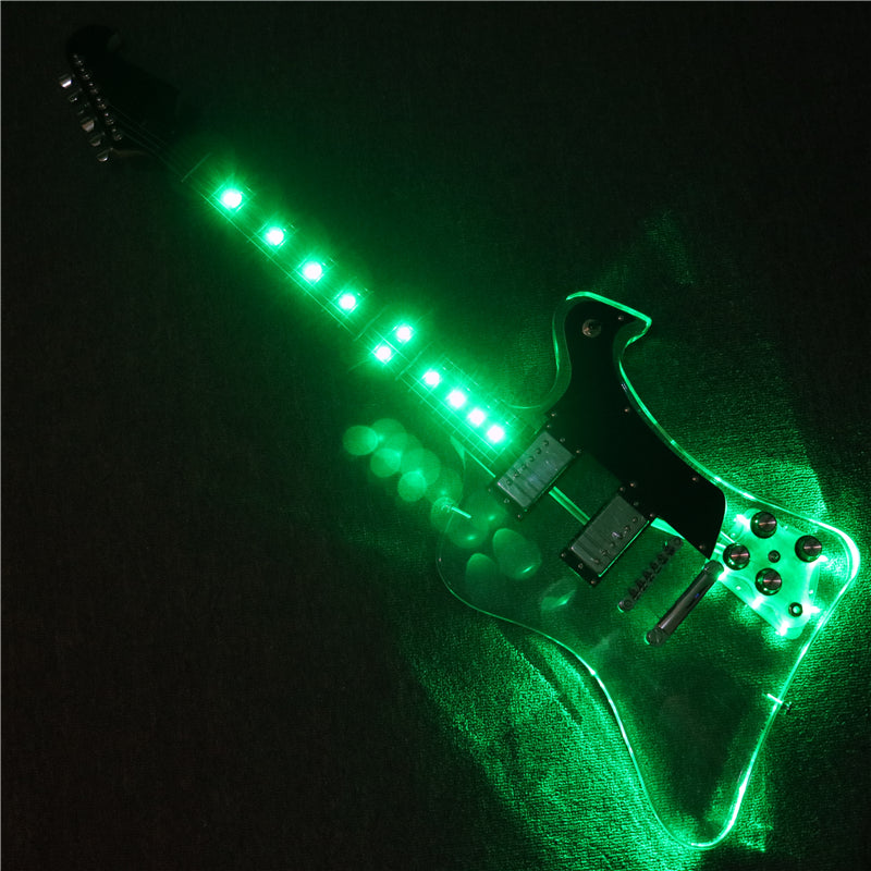 Firebird Style Acrylic Body LED Light Electric Guitar (PFB-001)