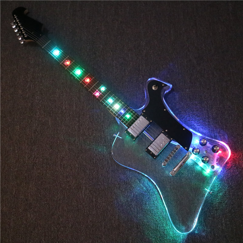 Firebird Style Acrylic Body LED Light Electric Guitar (PFB-001)