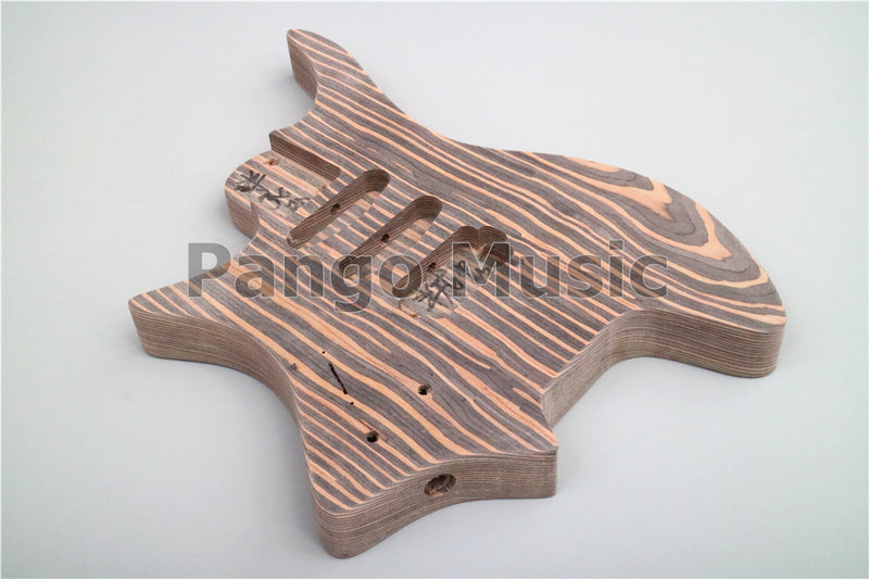 Headless Left-Handed All Zebrawood DIY Electric Guitar Kit (ZQN-017)
