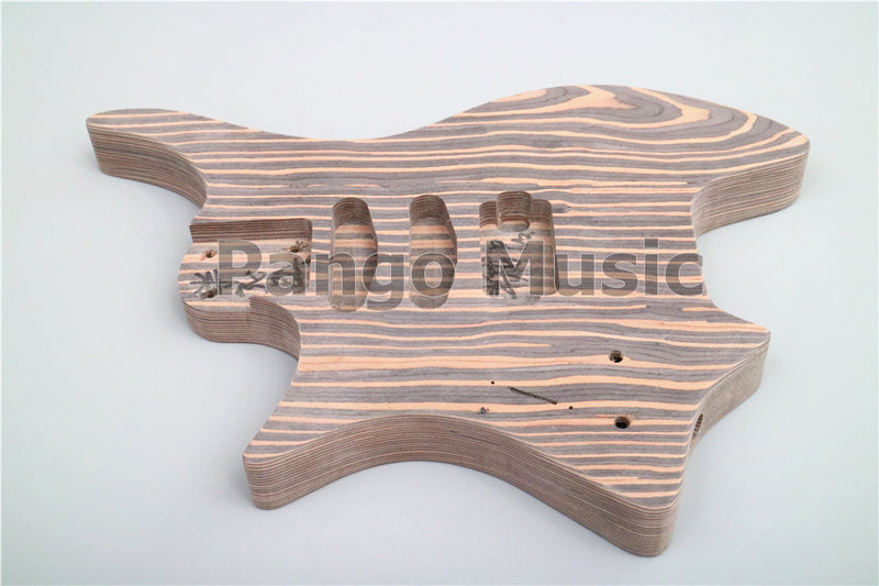 Headless Left-Handed All Zebrawood DIY Electric Guitar Kit (ZQN-017)