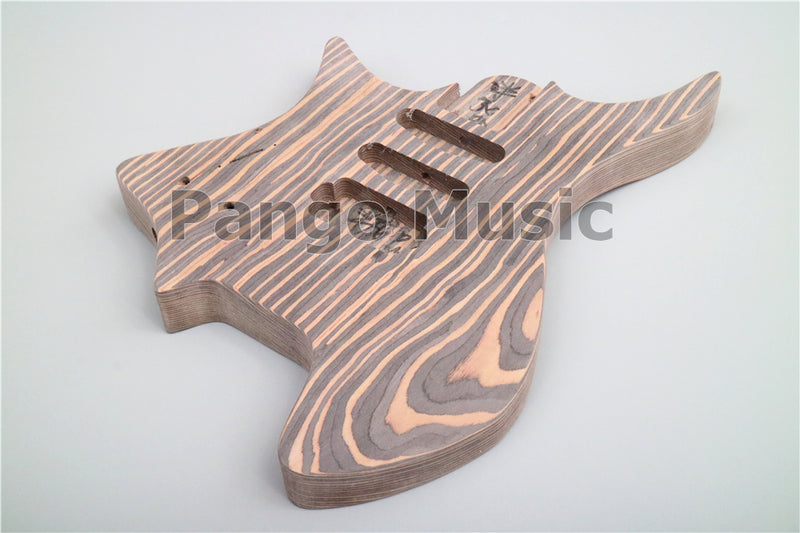 Headless Left-Handed All Zebrawood DIY Electric Guitar Kit (ZQN-017)