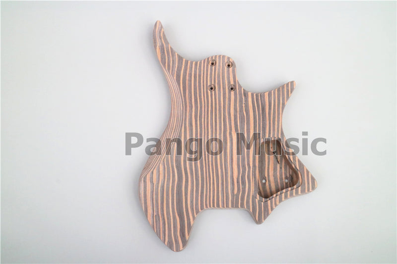 Headless Left-Handed All Zebrawood DIY Electric Guitar Kit (ZQN-017)