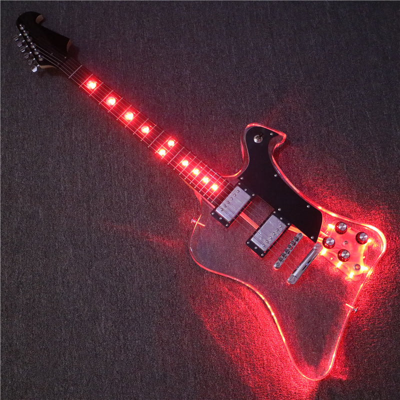 Firebird Style Acrylic Body LED Light Electric Guitar (PFB-001)