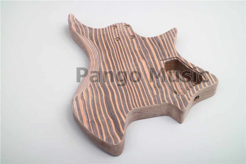 Headless Left-Handed All Zebrawood DIY Electric Guitar Kit (ZQN-017)