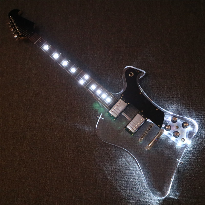 Firebird Style Acrylic Body LED Light Electric Guitar (PFB-001)