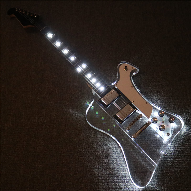 Firebird Style Acrylic Body LED Light Electric Guitar (PFB-002)