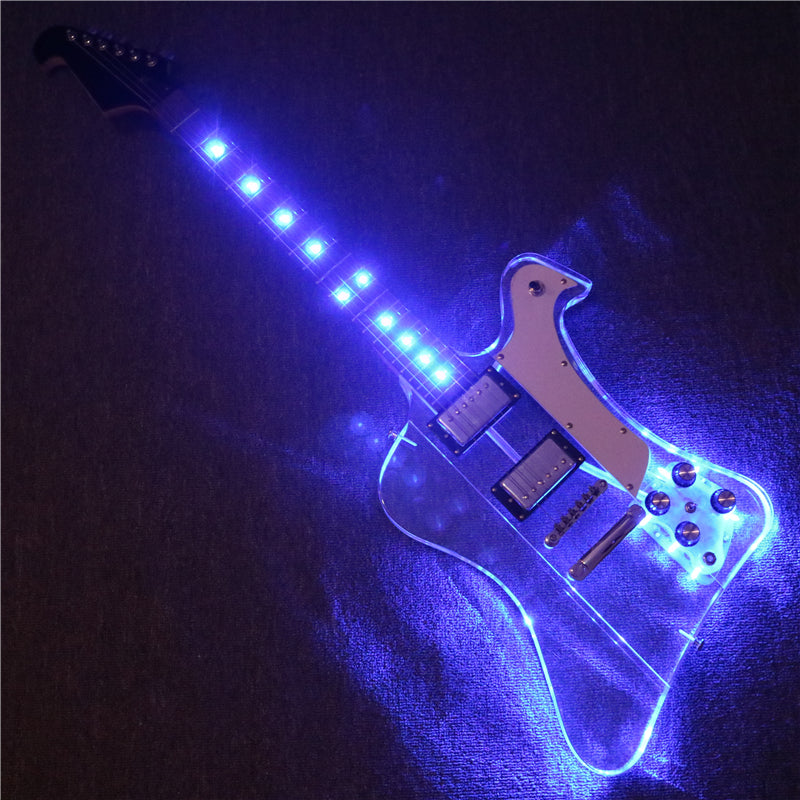 Firebird Style Acrylic Body LED Light Electric Guitar (PFB-002)