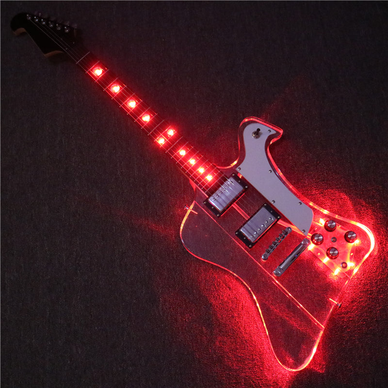 Firebird Style Acrylic Body LED Light Electric Guitar (PFB-002)