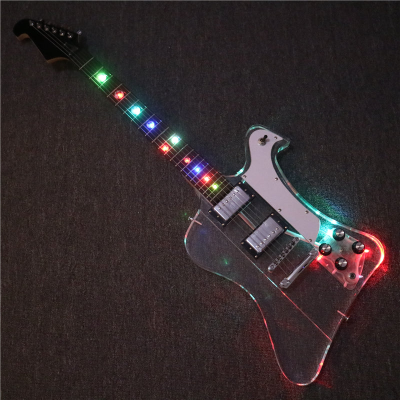 Firebird Style Acrylic Body LED Light Electric Guitar (PFB-002)