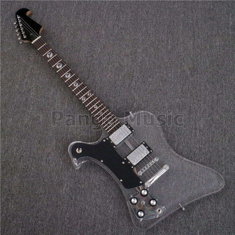 Firebird Style Left Hand Acrylic Body LED Light Electric Guitar (PFB-003)
