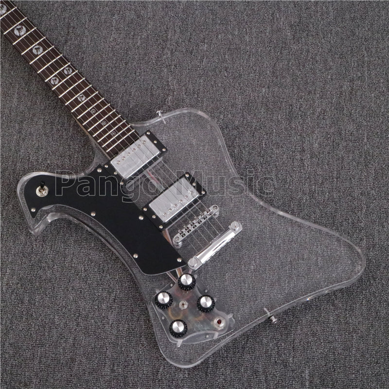Firebird Style Left Hand Acrylic Body LED Light Electric Guitar (PFB-003)
