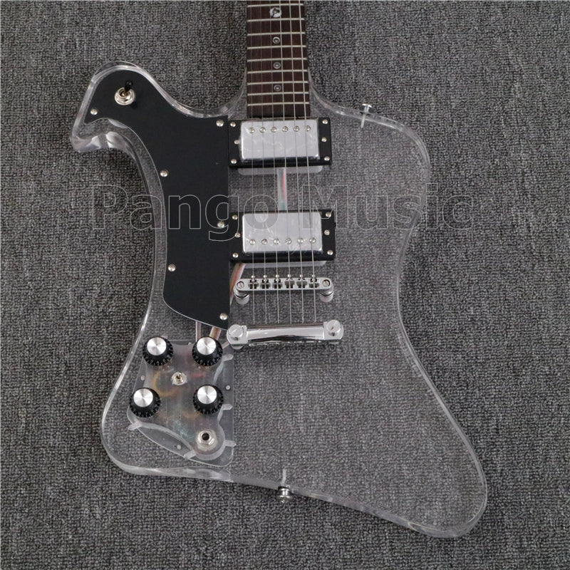 Firebird Style Left Hand Acrylic Body LED Light Electric Guitar (PFB-003)