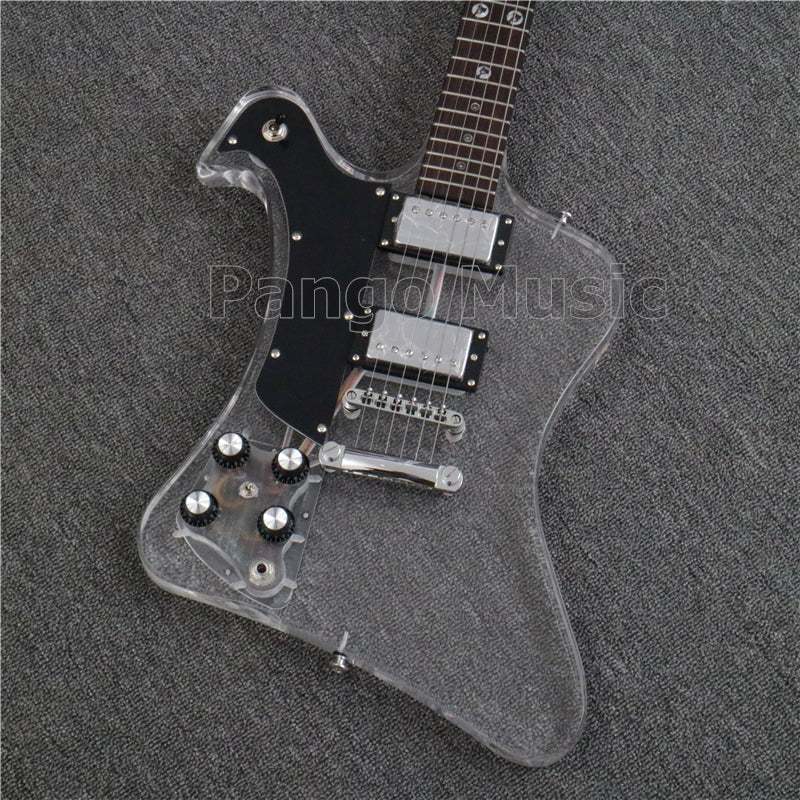 Firebird Style Left Hand Acrylic Body LED Light Electric Guitar (PFB-003)