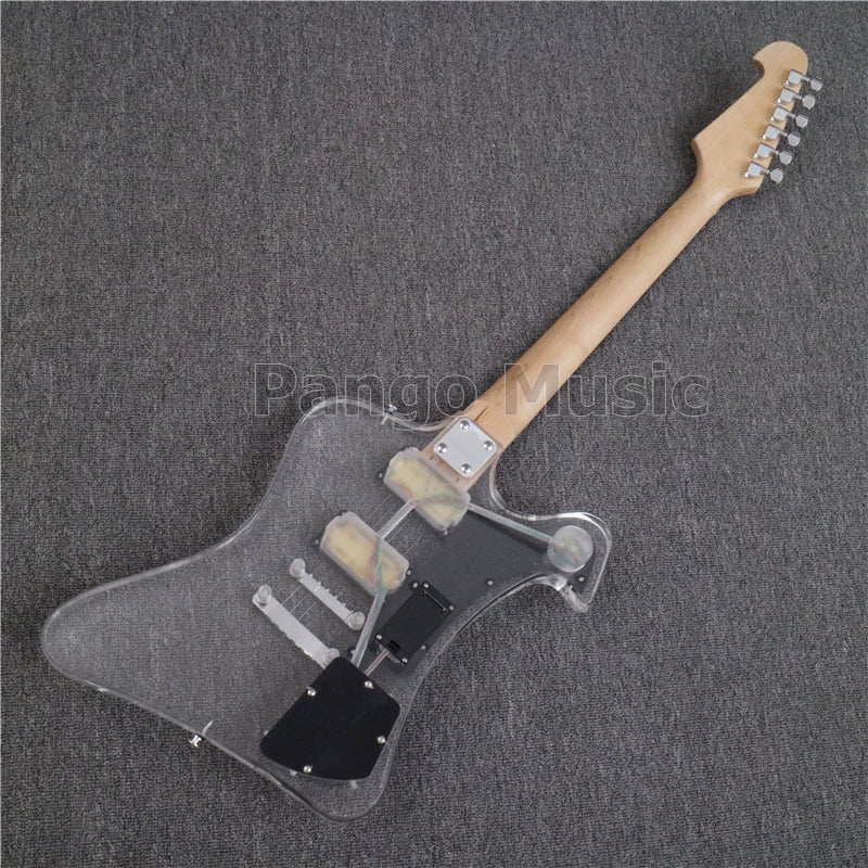 Firebird Style Left Hand Acrylic Body LED Light Electric Guitar (PFB-003)