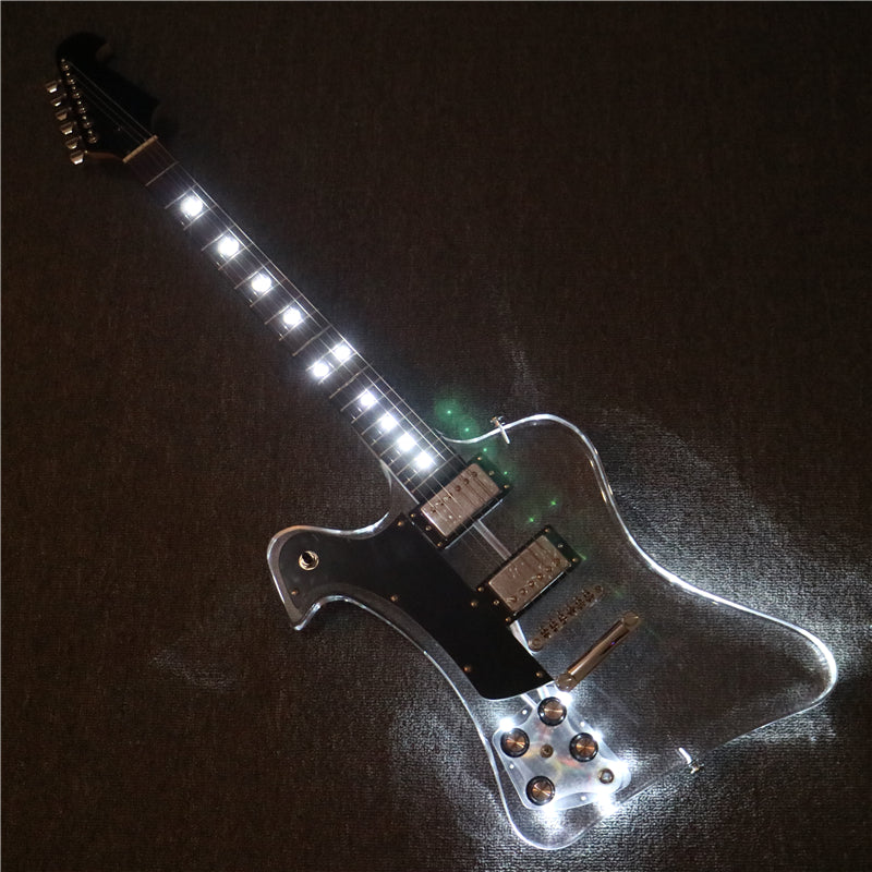 Firebird Style Left Hand Acrylic Body LED Light Electric Guitar (PFB-003)