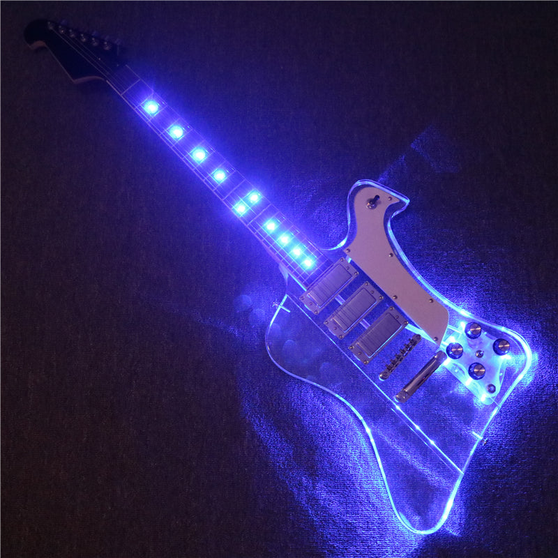 Firebird Style Acrylic Body LED Light Electric Guitar (PFB-004)
