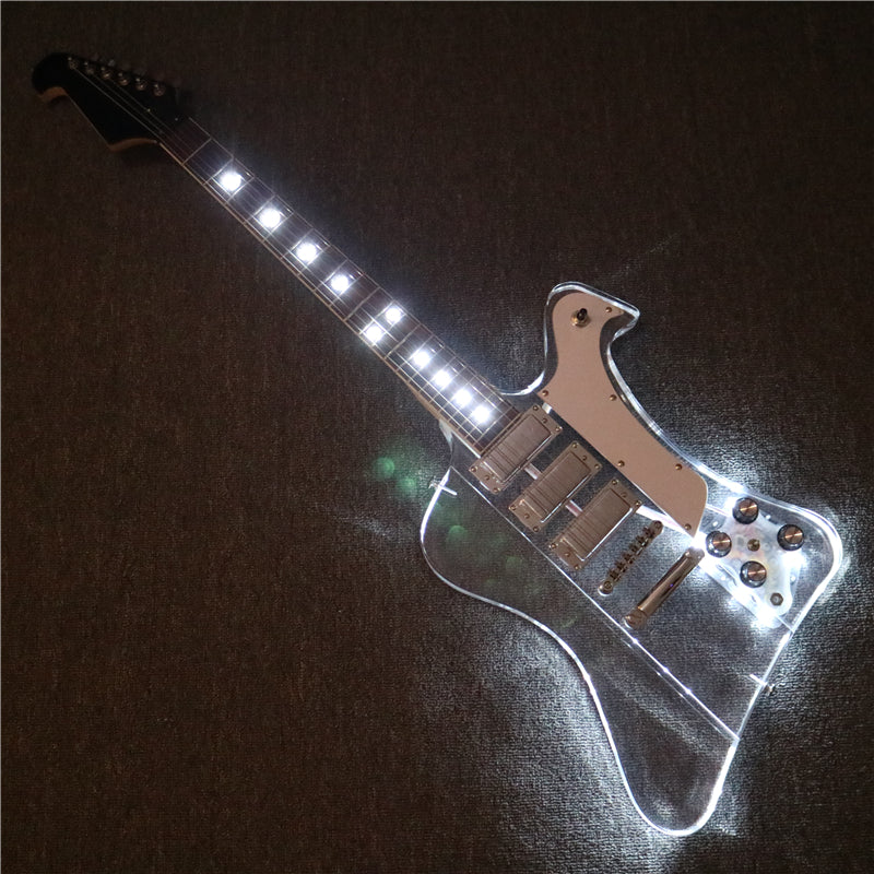 Firebird Style Acrylic Body LED Light Electric Guitar (PFB-004)