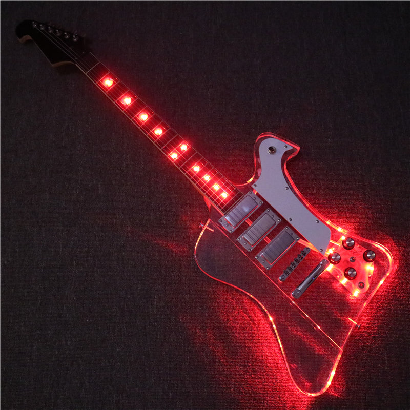 Firebird Style Acrylic Body LED Light Electric Guitar (PFB-004)