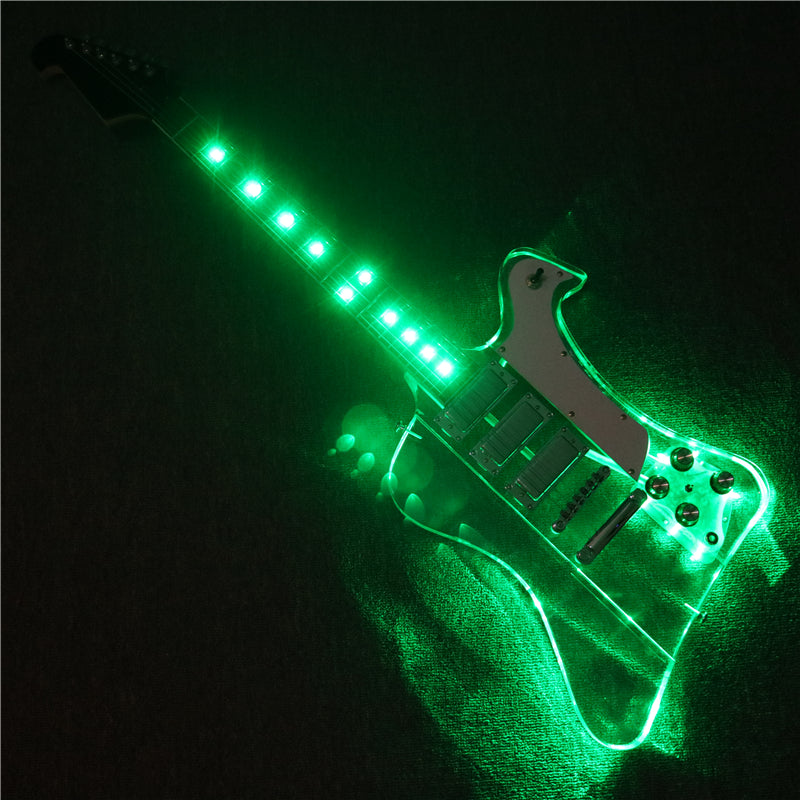 Firebird Style Acrylic Body LED Light Electric Guitar (PFB-004)