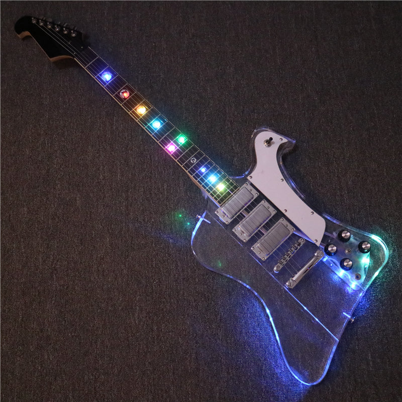 Firebird Style Acrylic Body LED Light Electric Guitar (PFB-004)