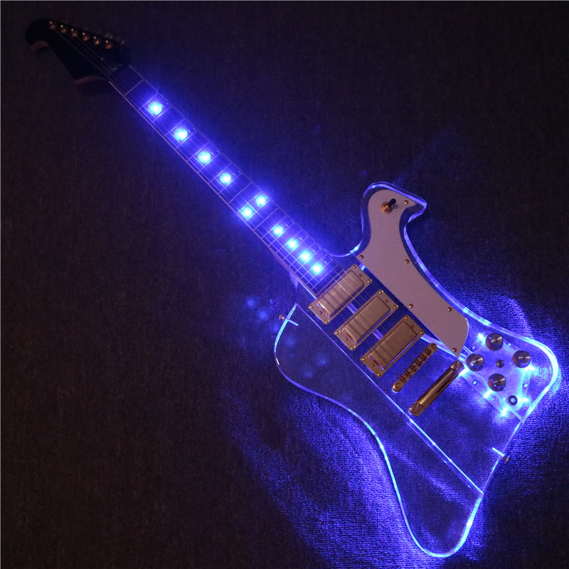 Firebird Style Acrylic Body LED Light Electric Guitar (PFB-005)