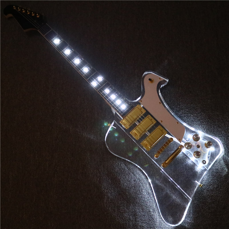Firebird Style Acrylic Body LED Light Electric Guitar (PFB-005)