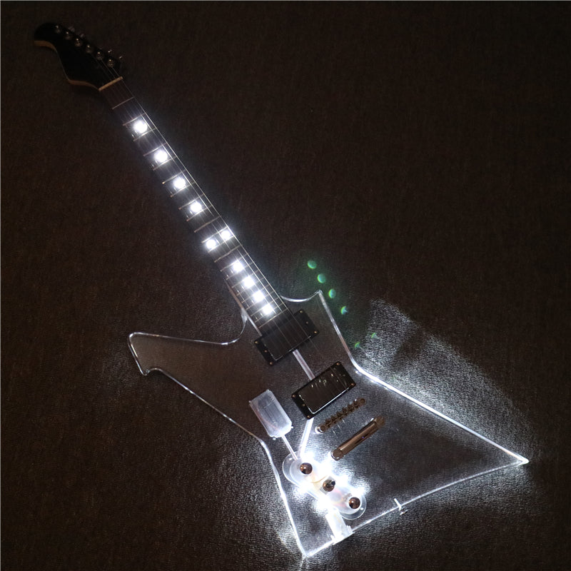 Explorer Style Left Hand Acrylic Body Electric Guitar (PEX-001)