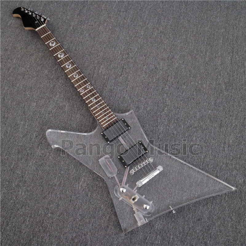 Explorer Style Left Hand Acrylic Body Electric Guitar (PEX-001)
