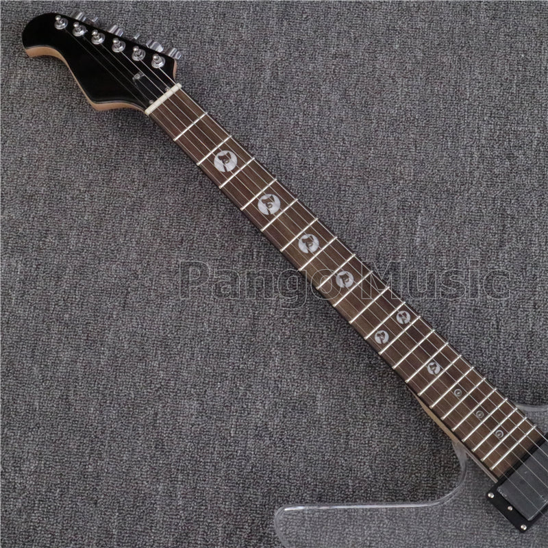 Explorer Style Left Hand Acrylic Body Electric Guitar (PEX-001)