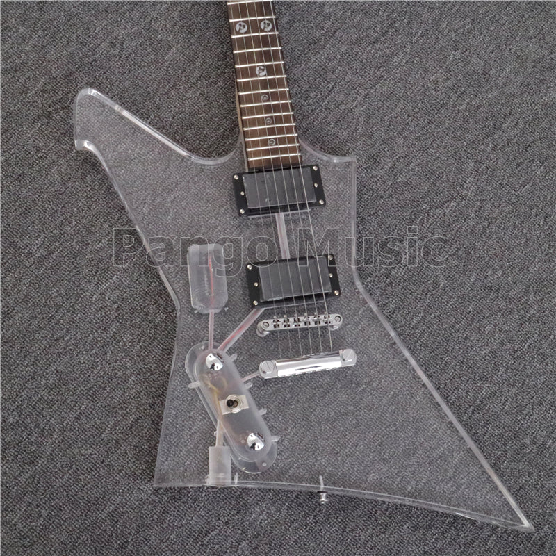 Explorer Style Left Hand Acrylic Body Electric Guitar (PEX-001)