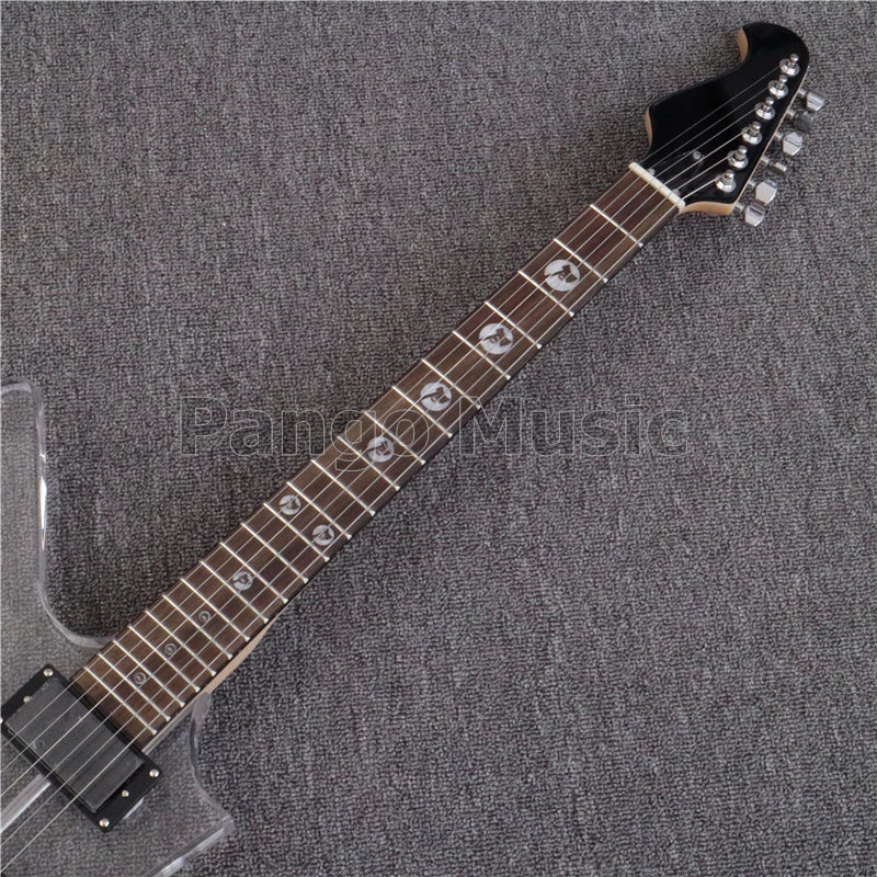 Explorer Style Left Hand Acrylic Body Electric Guitar (PEX-001)